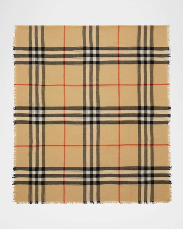 Giant Check Wool Scarf